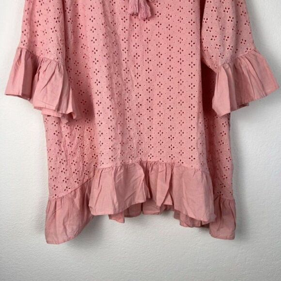 Arna York Collection Broderie Frill Blush pink Top Womens Plus Size 26/28 NWT - Picture 7 of 12